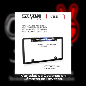 Cámara de reversa con marco de placa VBS-4